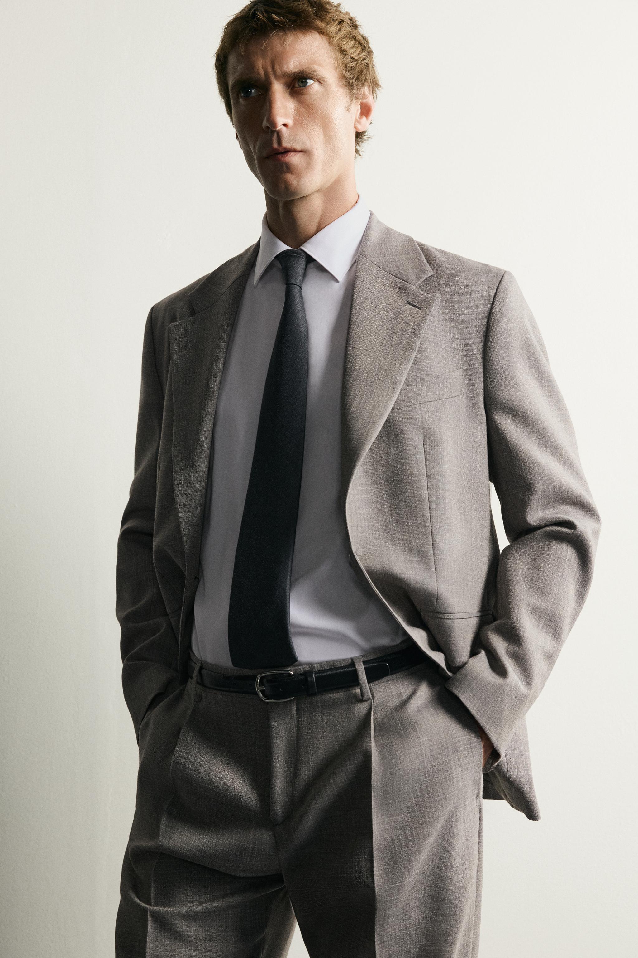REGULAR FIT WOOL SUIT BLAZER
